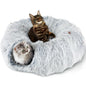WhiskerHaven Cat Tunnel Bed with Peekaboo Cave