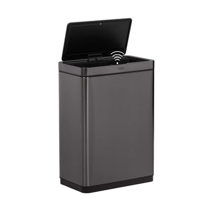 Stainless Steel Sensor Trash Can for Home and Kitchen Batteries Included 12.4 Gallon Charcoal for Home/Kitchen/Hotel/Lobby/Office