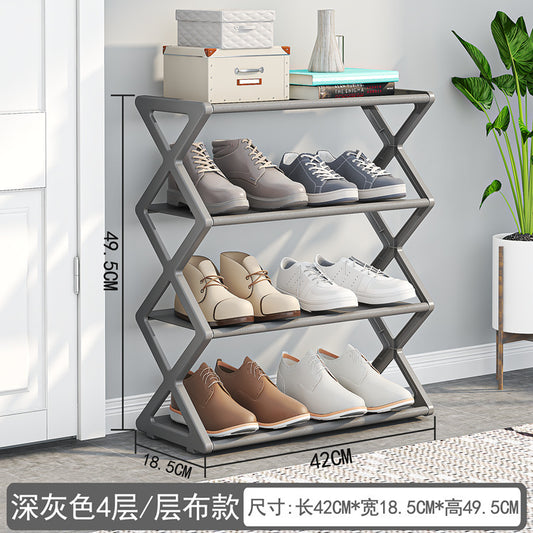 X-Type Multi-Functional Shoe Rack With Two Layers